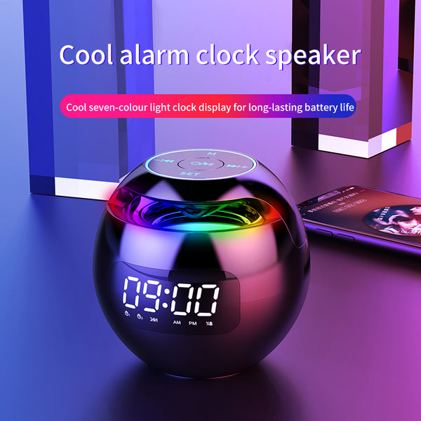 Clock Colorful Bluetooth Speaker Mini Portable Home Ball Plug in Card Small Steel Gun Computer Audio