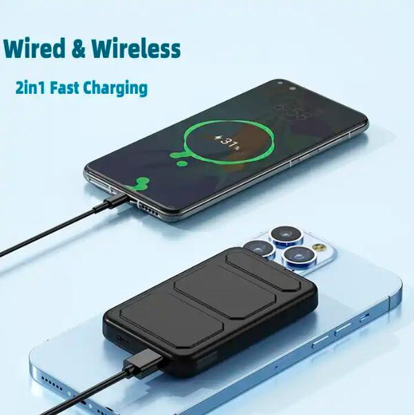 New Custom Logo Portable 10000mah Wireless Power Station 22.5W Fast Charger Stand Holder Magnetico Power Bank