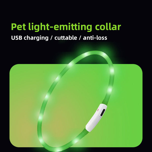 Pet Products Can Be Freely Cut Usb Rechargeable Silicone Led Luminous Dog Collar