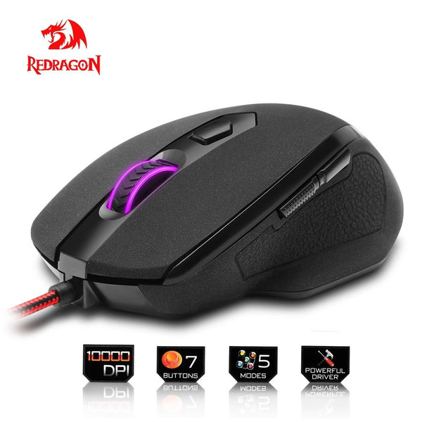 Redragon USB Gaming Mouse 10000 DPI 7 buttons ergonomic design for desktop computer accessories programmable  gamer lol PC