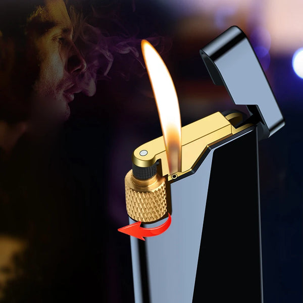 2022 NEW Personality Metal Grinding Wheel Lighter Butane Gas Lighter  Open Flame  Gadgets For Men Mini Cigarette Lighter Gift
