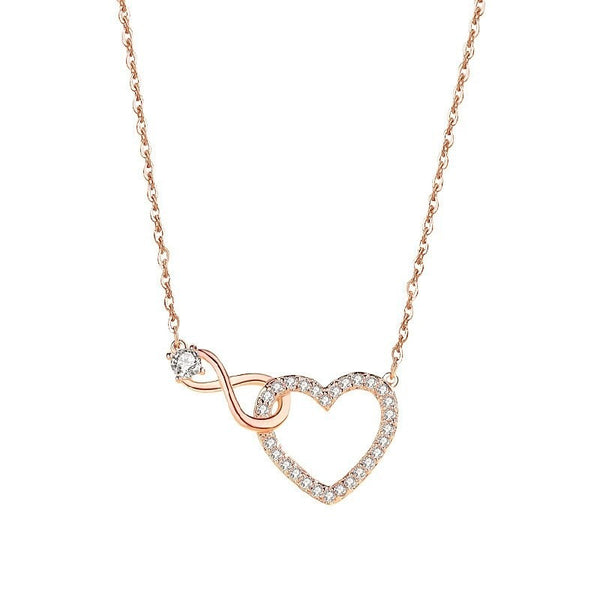 Heart-shaped clavicle chain, fashionable love endless pendant, simple Valentine's Day gift