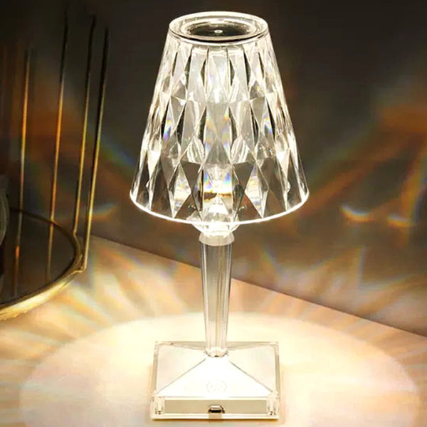 Creative USB Diamond Crystal Desk Lamp Bedside Charging Touch and High