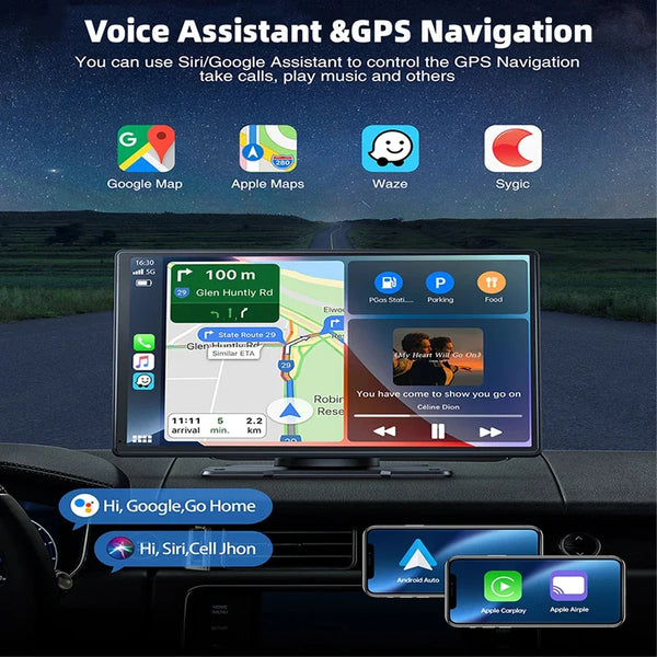 7/9" Wireless Carplay Android Auto Automotive Multimedia GPS Car Play Car radio With Built-in Dashcam Car intelligent systems