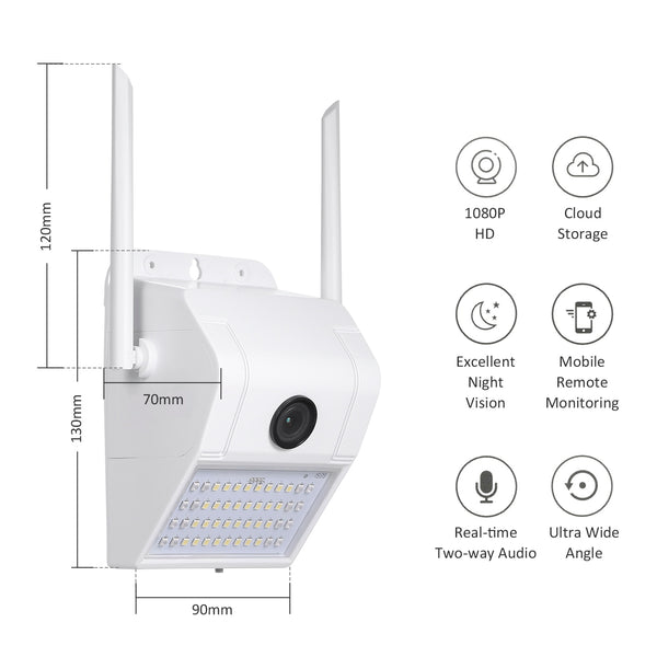 1080P Multifunctional WIFI Wireless Surveillance Outdoor Wall Light Webcam Security Camera PIR Motion Detection IP65 Waterproof