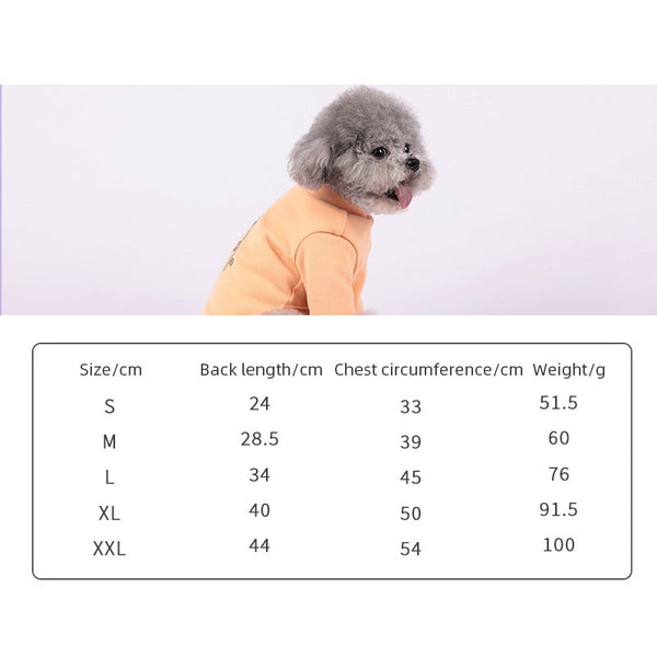 Printed Bear Sweatshirt Faux Shedding Warm Dog Clothes Puppy Dog Bottoming Shirt Pet Two Feet Clothing