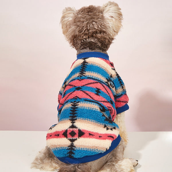 Dog Clothes Autumn And Winter Ins Cat Clothes Cute Stripes Plush Sweater Cross Border Source Pet Clothes