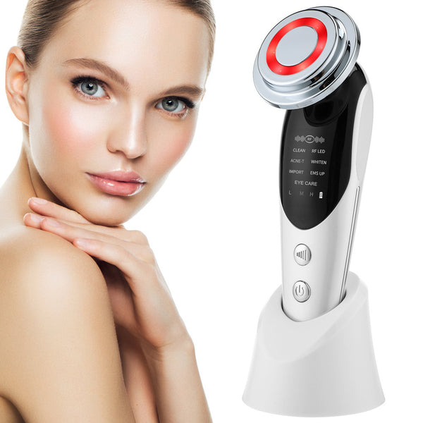 7-in-1 EMS Micro-Current Color Light Vibration LED Beauty Cleansing Import Instrument Face Lift Essence Import Instrument
