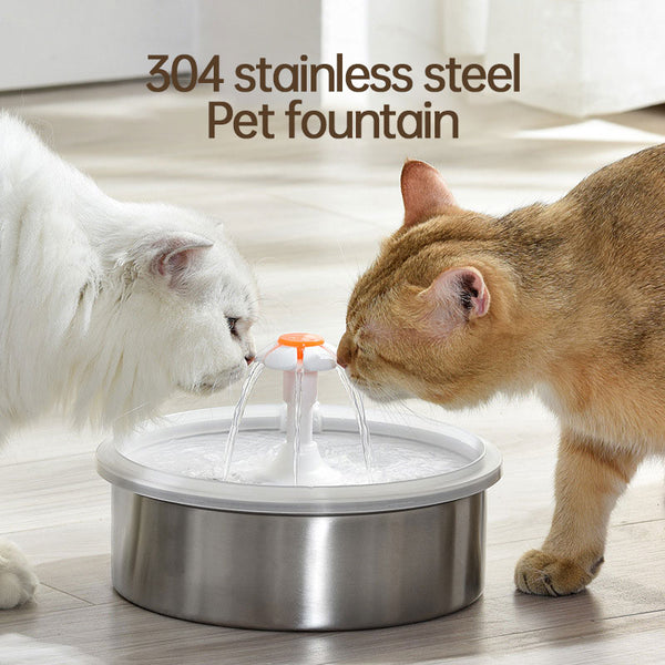 Stainless Steel Pet Fountain Large Capacity Water Circulation Water Dispenser Silent Cat Water Feeder Pet Dog Water Dispenser
