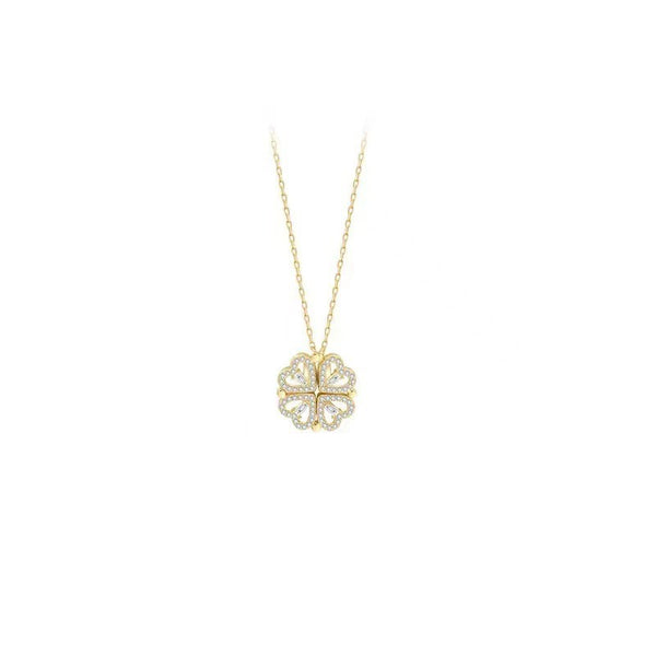 New Sterling Silver S925 Love Clover Necklace for Women, Two Wear Necklace, Fashionable Design