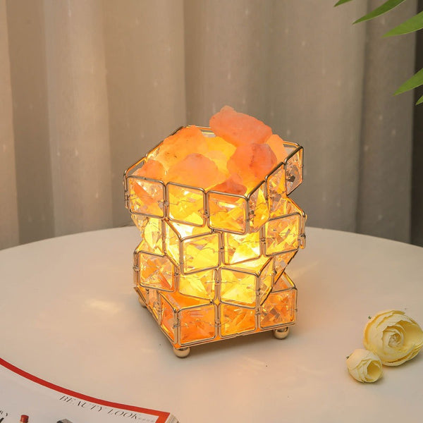 USB Crystal Table Lamp Three Color Dimming Magic Cube Stone Romantic A