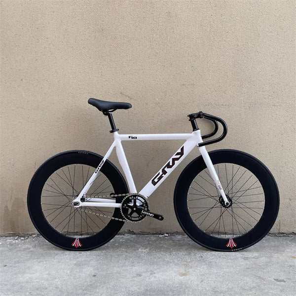 GRAY F10 Fixed Gear Bike Single Speed Bicycle Aluminum Alloy Frame With 70mm Height Rim Wheelset Customizable Handlebar Fork