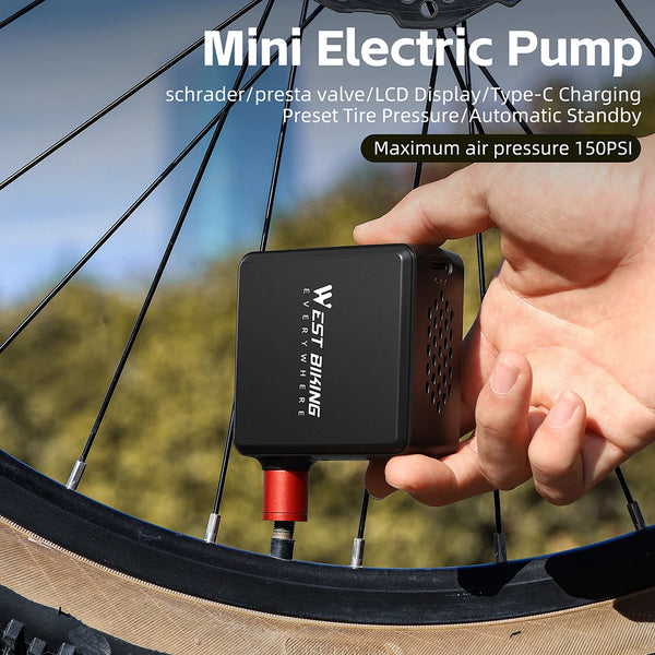 Mini Portable Inflator LCD Display Ultralight Cordless Pump USB Charging Compact Air Pump Tire Pump Inflator for MTB Road Bike