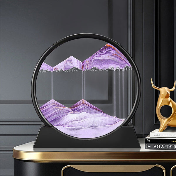3d moving sand art picture round glassdynamic
