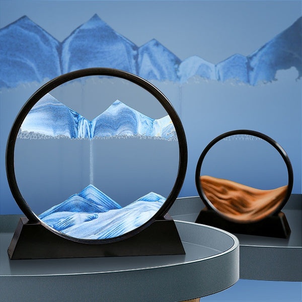 3d moving sand art picture round glassdynamic
