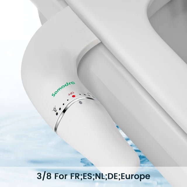 Ultra Slim Bidet Attachment for Toilet Seat - Dual Nozzle, Adjustable Water Pressure, Non-Electric Ass Sprayer