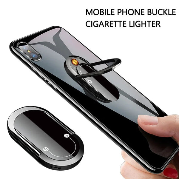 USB Plasma Lighter Can Be Used As Phone Holder 2 In 1 Portable Creative Multifunctional Cigarette Lighter Accessories Car